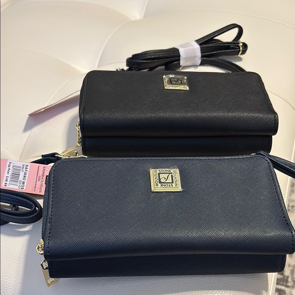 Stone Mountain Accessories Black OR Navy Blue Crossbody Wallet Bag YOUR CHOICE